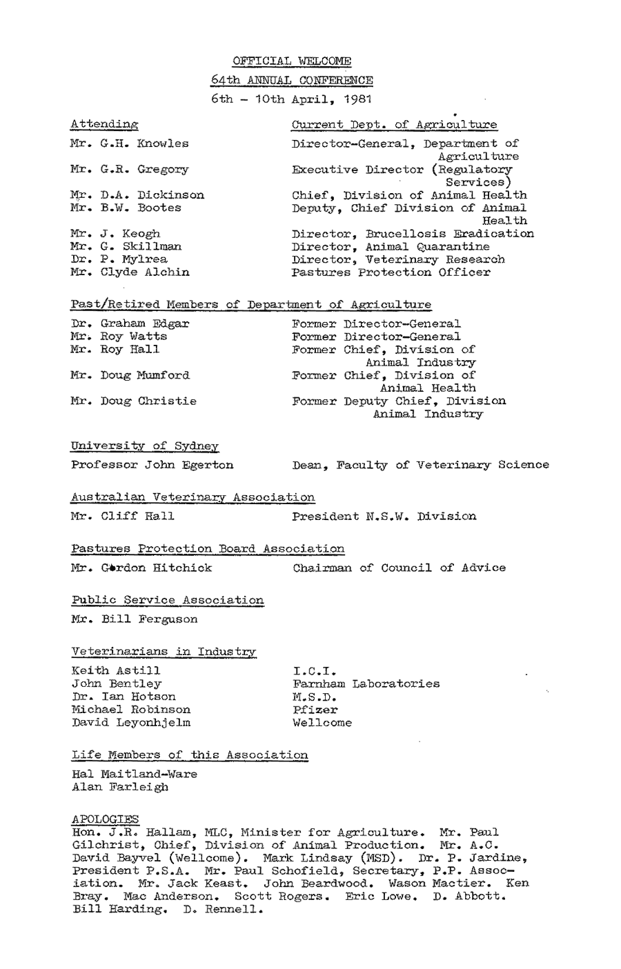 1980 official welcome